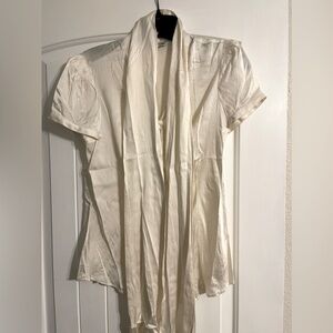 Satin short Sleeve Tie Neck Portofino Shirt